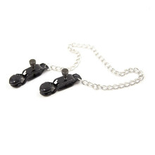Adjustable Vaginal Clips Nipple Clamps with Metal Chain, Black, BDSM Accessories for Enhanced Stimulation