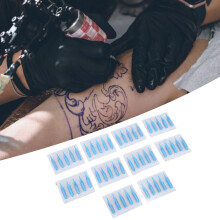 10 pièces professionnelles de 50 aiguilles en plastique bleu pour tatouage 15RT, idéales pour un travail de précision
