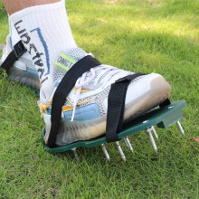 Lawn Aerator Shoes with RustProof Metal Spikes and Adjustable Straps for Garden and Yard Care