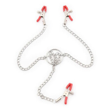 Nipples Breast and Vagina Clamps Adjustable Metal Nipple and Clitoris Clips Non-Piercing Red Decorative Accessories