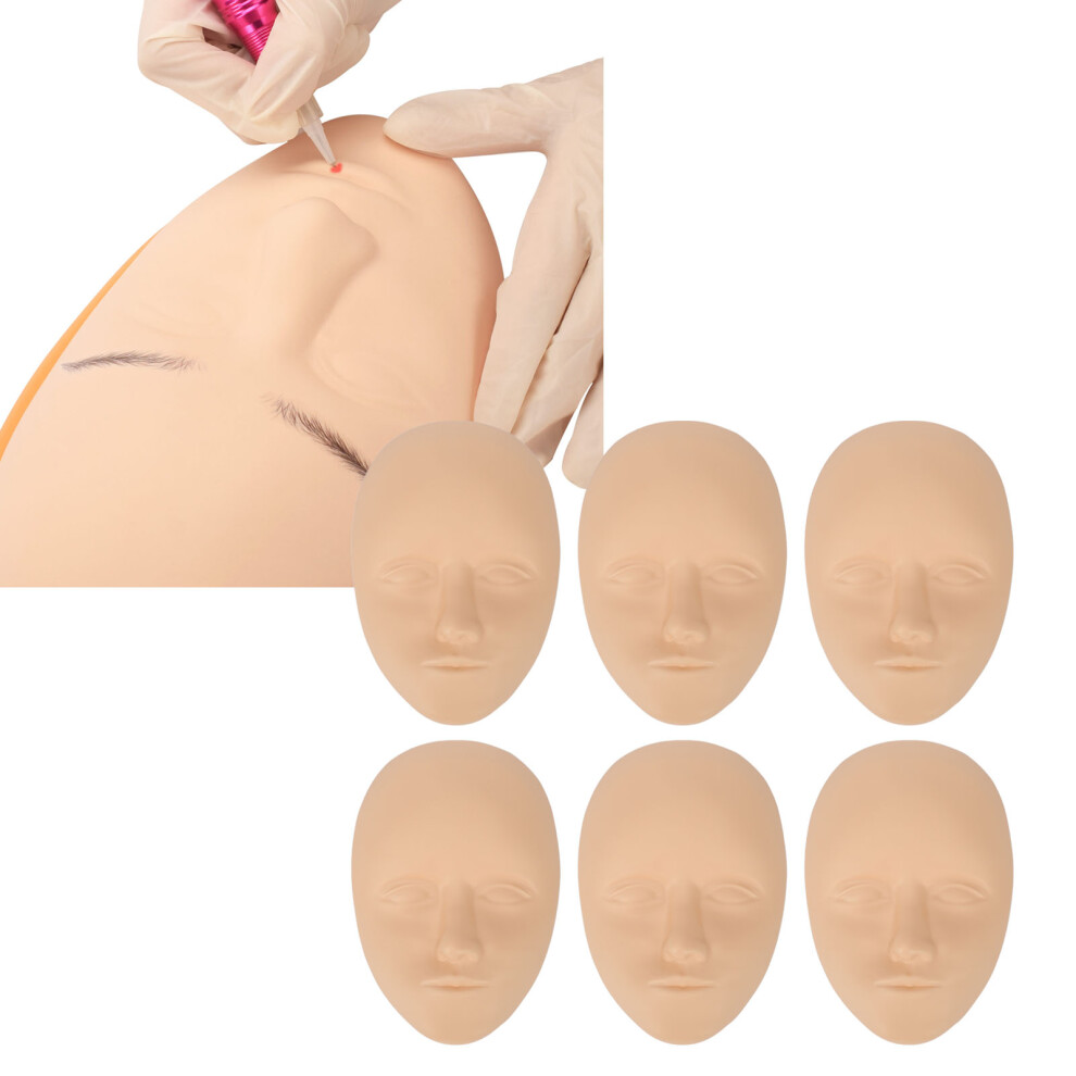 10pcs Silicone 3D Tattoo Practice Face Skins for Beginners, 21.5x15.5cm