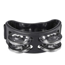 Foot Tambourine with Metal Bells Bell Percussion Musical Instrument Foot Drum Black