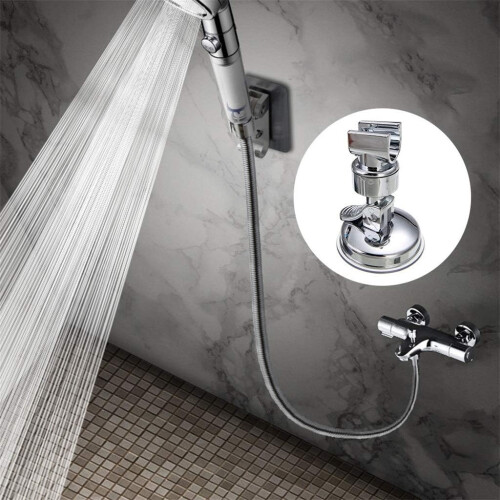 Chrome Wall Mount Adjustable Shower Head Holder with Strong Suction and Angle Adjustment 1