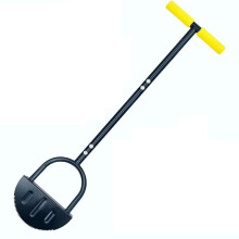 Half Moon Lawn Edger Tool with Serrated Carbon Steel Blade and Long Handle for Neat Garden Edging