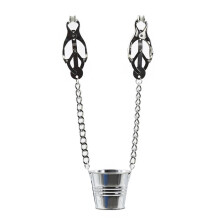 Nipple Vice With Bucket Weight Holder, Nipple Clamps With Chain Connector For BDSM Nipple Play, For Couples
