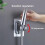 Shower Head Holder SelfAdhesive No Drilling Wall Mount Adjustable Bracket Universal Bathroom Silver Plus 2