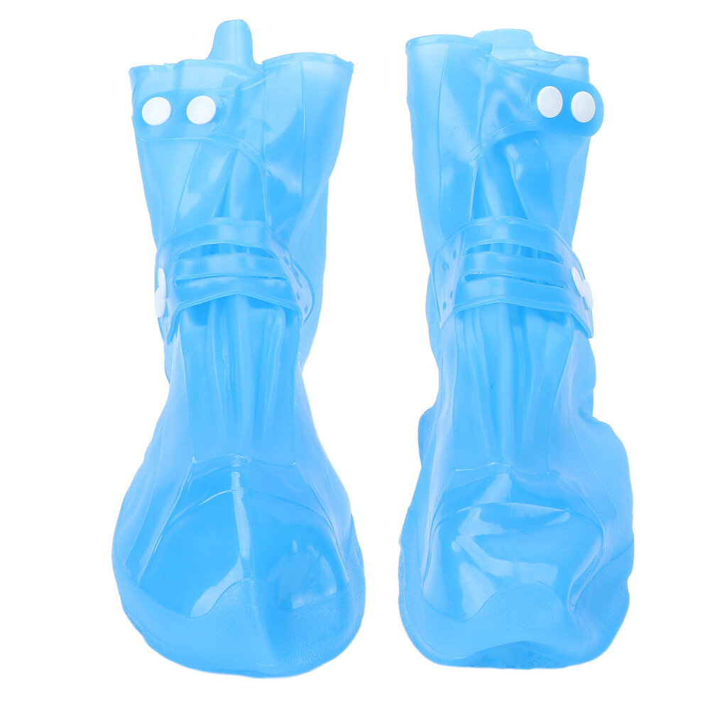 Reusable PVC Shoe Covers Waterproof Non Slip Thickened Rain Boot Covers Anti Skid Easy On Button Design Dustproof Covers for Skiing Cycling Hiking