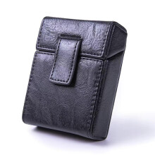 Cigarette Storage Case PU Leather With Lighter Holder Portable Cigarette Organizer Tobacco Pouch For Men And Women Black