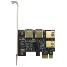 Nuovi 4 porte PCIe Riser scheda adattatore PCI-E 1x a 4 USB 3.0 Slot per scheda PCI-E Rabbet GPU Riser Extender Ethereum ETH /Zcash ZEC 16X esterno