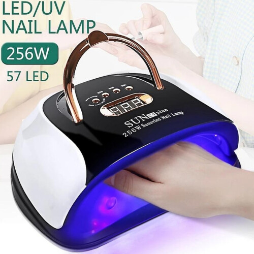 Λάμπα νυχιών UV LED, ισχύς 256W για γρήγορο στέγνωμα και ασφαλή προστασία ματιών και 1