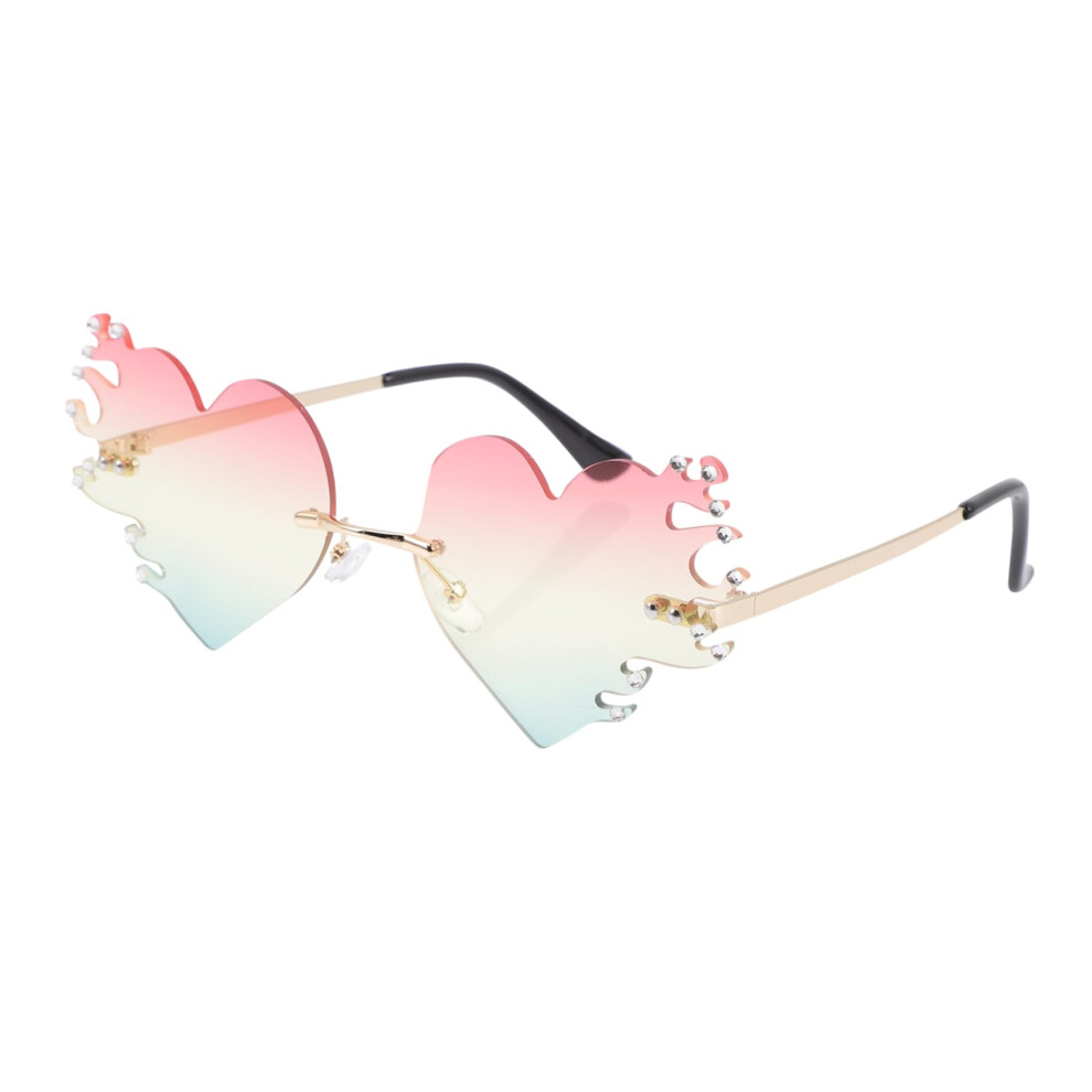 Elegant Love Flame Sunglasses Unisex Rimless Sunglasses For Birthday Party Photo Accessory Fashion Glasses