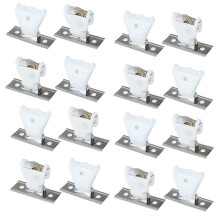 16Pcs Cord Lock Mechanism for 3  Swivel Type White Plastic and Stainless Steel Bracket for Roman Blinds
