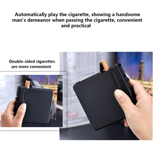 Flashlight Lighter With Cigarette Case, Wind And Moisture Resistant, Refillable, 100mm King Size Cigarettes, Mens Gift 1