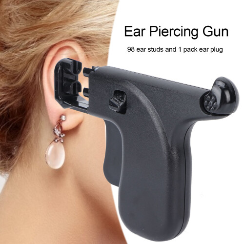 Portable Ear Piercing Gun Kit - Includes 98 Studs & Earplug Pack 2