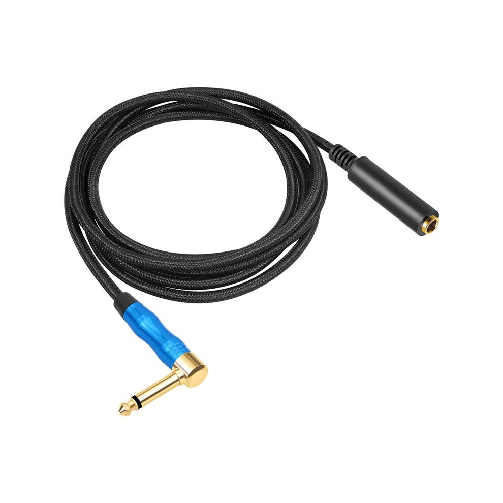 Right Angle 6.35Mm Trs Stereo Male To Female Audio Cable Guitar Extension Cable Cord For Amplifiers Headphone 1.8M Gold 6031337885071