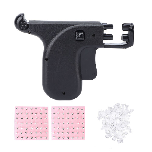 Portable Ear Piercing Gun Kit - Includes 98 Studs & Earplug Pack 1