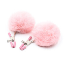 Nipple Clamps Adjustable Plush Breast Clamp MaLip Clips Pink Fetish Toy For Women Bed Restraints