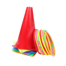 Rings Toss Game Colored Plastic Cones And Rings Throwing Game With Traffic Cones Carnival Backyard Party Garden Supplies