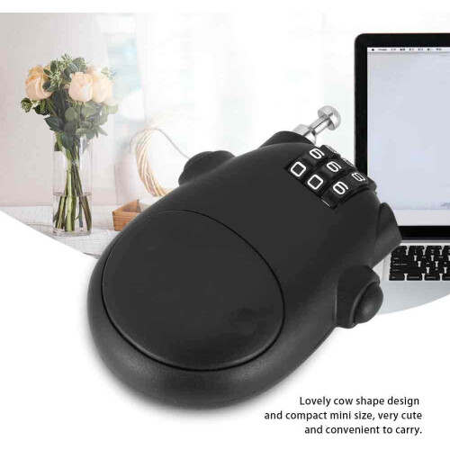 Stroller Lock 3 Digit Code Padlock 80Cm Extendable Cable Heifer Shape Compatible With Suitcase Stroller Laptop Black 1