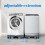 Washing Machine Base Adjustable Height and Width with Wheels Noise Reduction 360kg Load Capacity 2