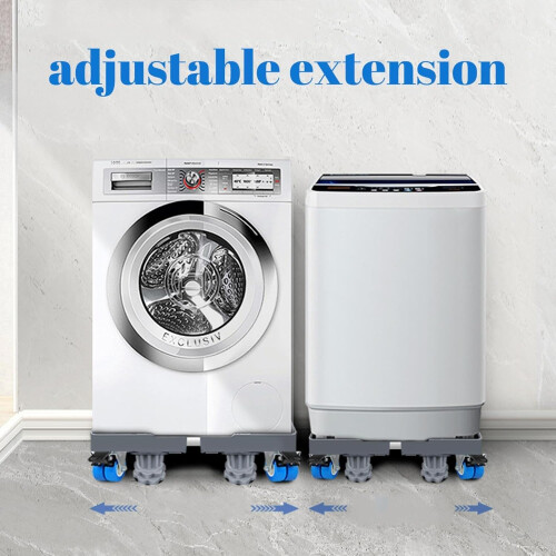 Washing Machine Base Adjustable Height and Width with Wheels Noise Reduction 360kg Load Capacity 1