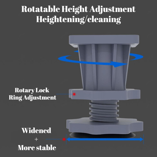 Washing Machine Base Adjustable Height and Width with Wheels Noise Reduction 360kg Load Capacity 2