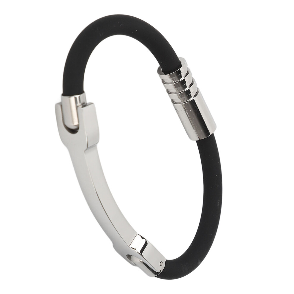 Black Static Proof Balance Energy Bracelet Waterproof Silicone For Outdoor Sports