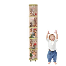 Plush Toy Organizer Transparent Vertical Basket, Green, FiveLayer With Wheels, Ideal For Bedroom, Playroom, Wardrobe
