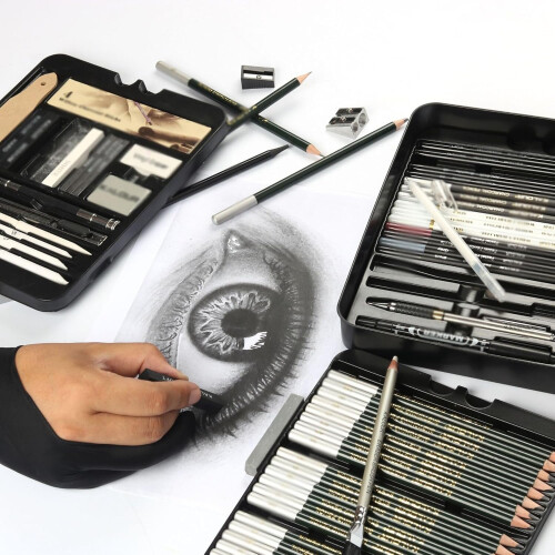 70 Sketching Pencil Iron Box Set 30*24*7 CM For Art Drawing Tools 1