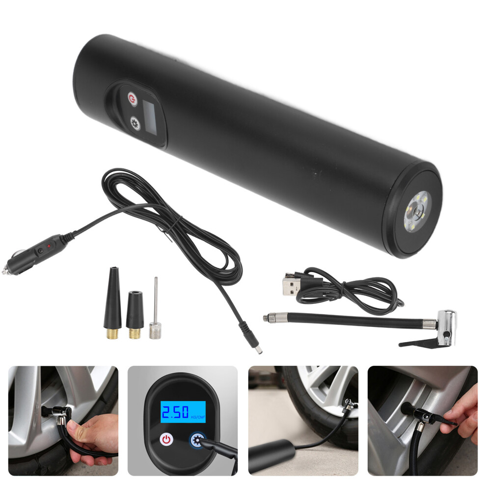 Portable Cordless Air Pump 150Psi, 25X5.5cm, Black 9361377430908