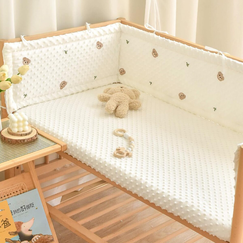 Hypoallergenic Toddler Bed Rail Cushion with Soft Breathable Crib Bumper Pads, 150x28cm A12