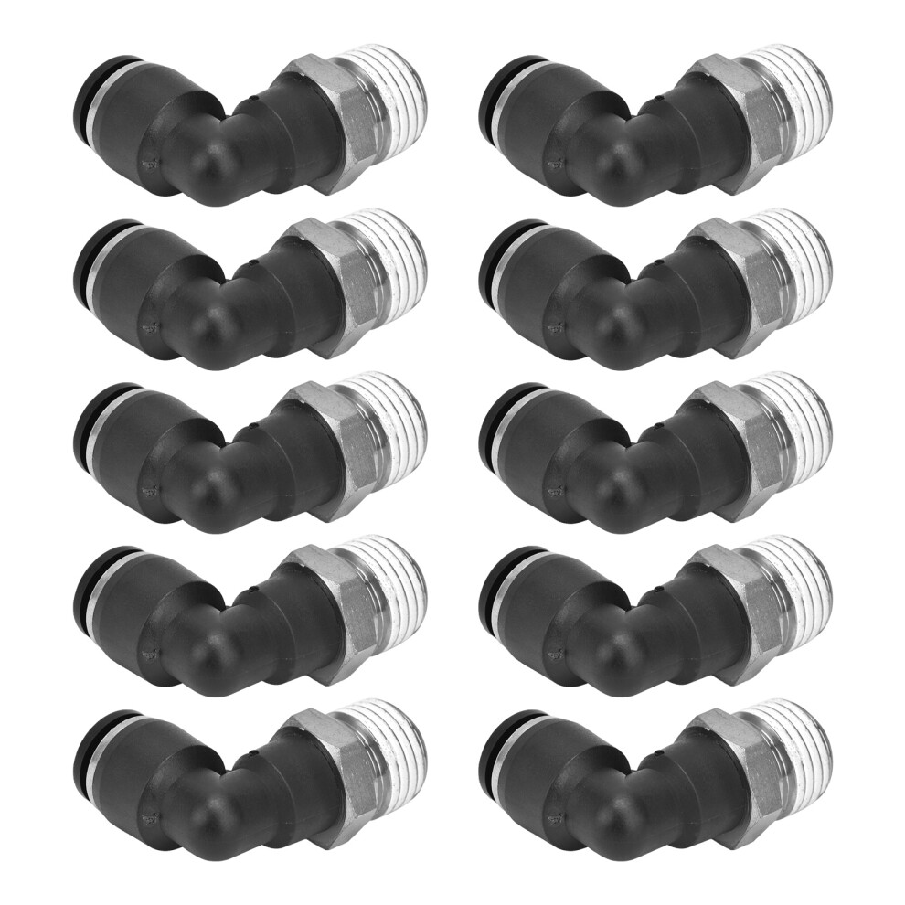 10Pcs Pneumatic L-Shaped Connectors, Pvc, External Thread, 1.0-1.2Mpa 4961377432930