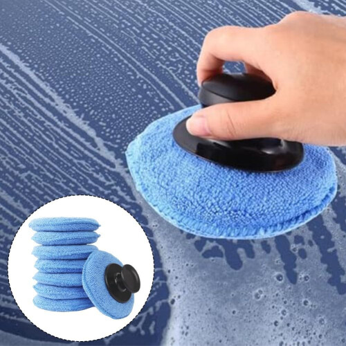 7Pcs Car Wax Applicator Pads with Handle, Scratch Microfiber Polishing for Vehicles 2