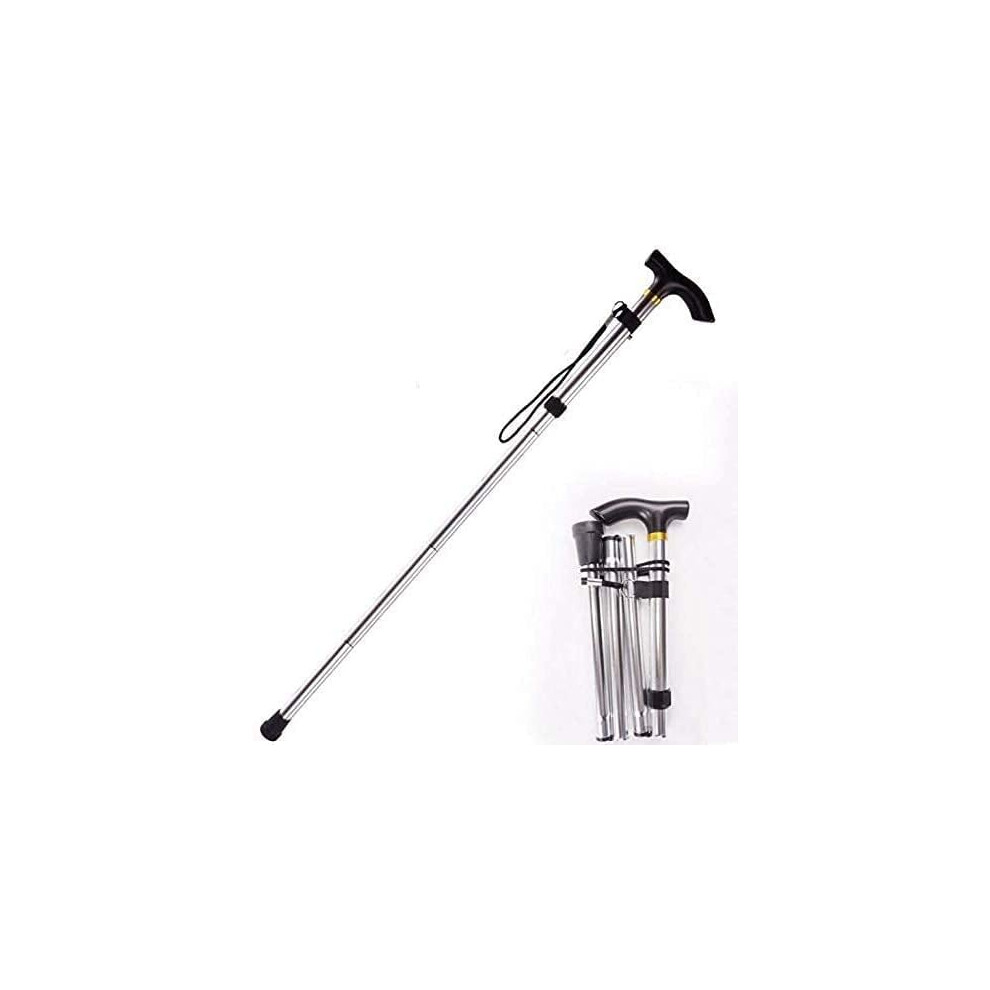 Folding Walking Cane Adjustable Height Lightweight Aluminum with Ergonomic T Handle for Seniors