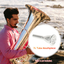 Solid Brass Tuba Mouthpiece Silver Plated 99mm 47mm Diameter