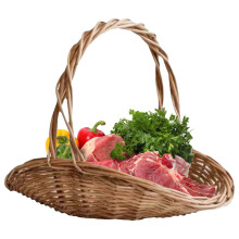 Vegetable Baskets for Kitchen | Wicker Basket With Handle | Natural Color Medium Size Fruit and Vegetable Organizer