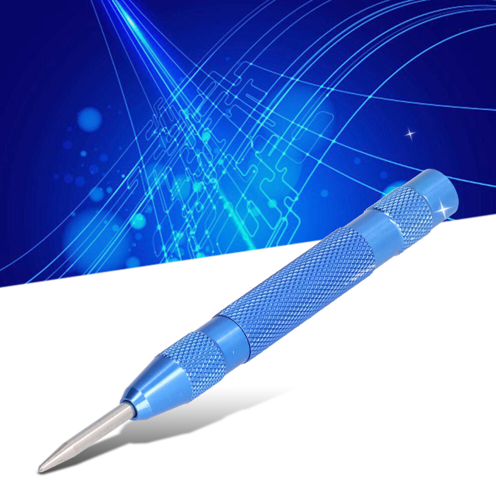 Blue Center Punch Tool Adjustable Force With Knurled Grip 1 Piece 4941377434035