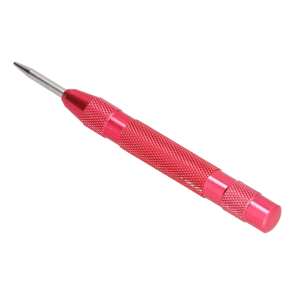 Automatic Center Punch 130Mm Hardened Steel Adjustable Force Red 6941377434026