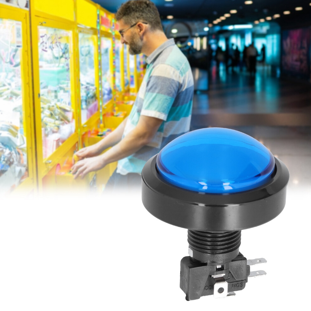 Large 60Mm Convex Button With Led Light For Crane Machine Console - Blue 8451377434080