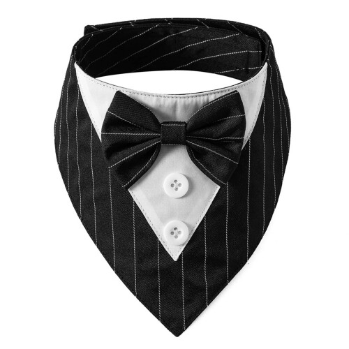 Cute Adjustable Cat BowTie Collars Cat Collar-black strips L