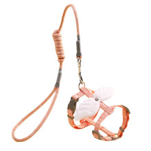 Dog Safety Harness Leash Set No Escape Adjustable Cats-S Pink