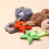 Interactive Stuffed Dog Chew Toy for Small-Light pink footprint 5