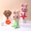 Interactive Stuffed Dog Chew Toy for Small-Light pink footprint 3