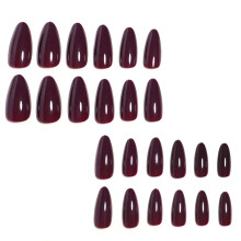 Herbruikbare kunstnagels - Plaknagels met UV-gel afwerking, middellange stiletto kunstnagels, volledige dekking, rode nepnagels in 10 maten -