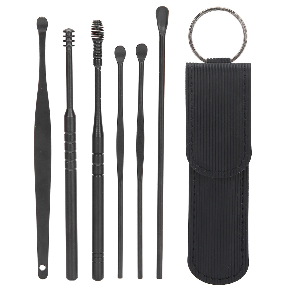 Metal Ear Cleaner Double Ended Spiral Scraper Ear Wax Remover Set With PU Storage Bag For Daily Hygiene Use