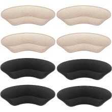 Micro-fleece Fabric Heel Cushion Pads, Comfortable Heel Protectors with Non-marking Self-adhesive, Anti Slip Shoe Filler for Shoes Too Big, Suitable