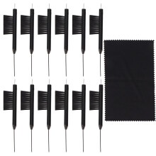 Kit de escovas de limpeza para aparelhos auditivos de alta qualidade, para uso em temperaturas quentes e frias, com estojo de veludo e palitos