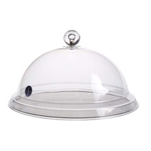 Smoking Cloche Dome Cover Set Clear Acrylic Food Smoke Infuser Lid for Drinks and Desserts 21.5cm