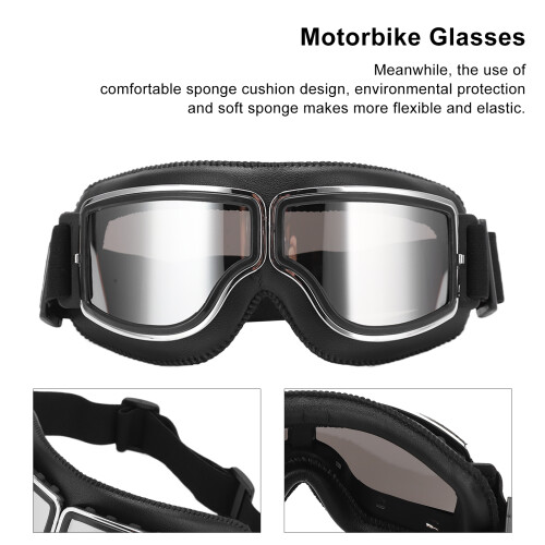 Flexible Motocross Goggles with Silver Lens & Adjustable Strap Design 1