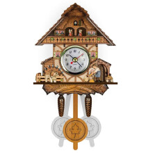 Black Forest Cuckoo Clock Traditional Chalet Handcrafted Wooden Wall Pendulum Quartz with Night Shutoff